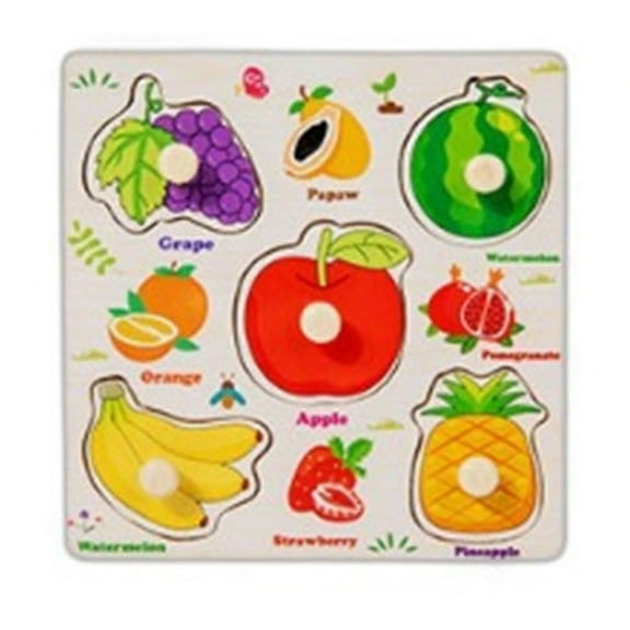 MeetYTOYS Wooden Peg Puzzles, Fruits Shape Preeschool Educational Learning Toys Birthday Gift