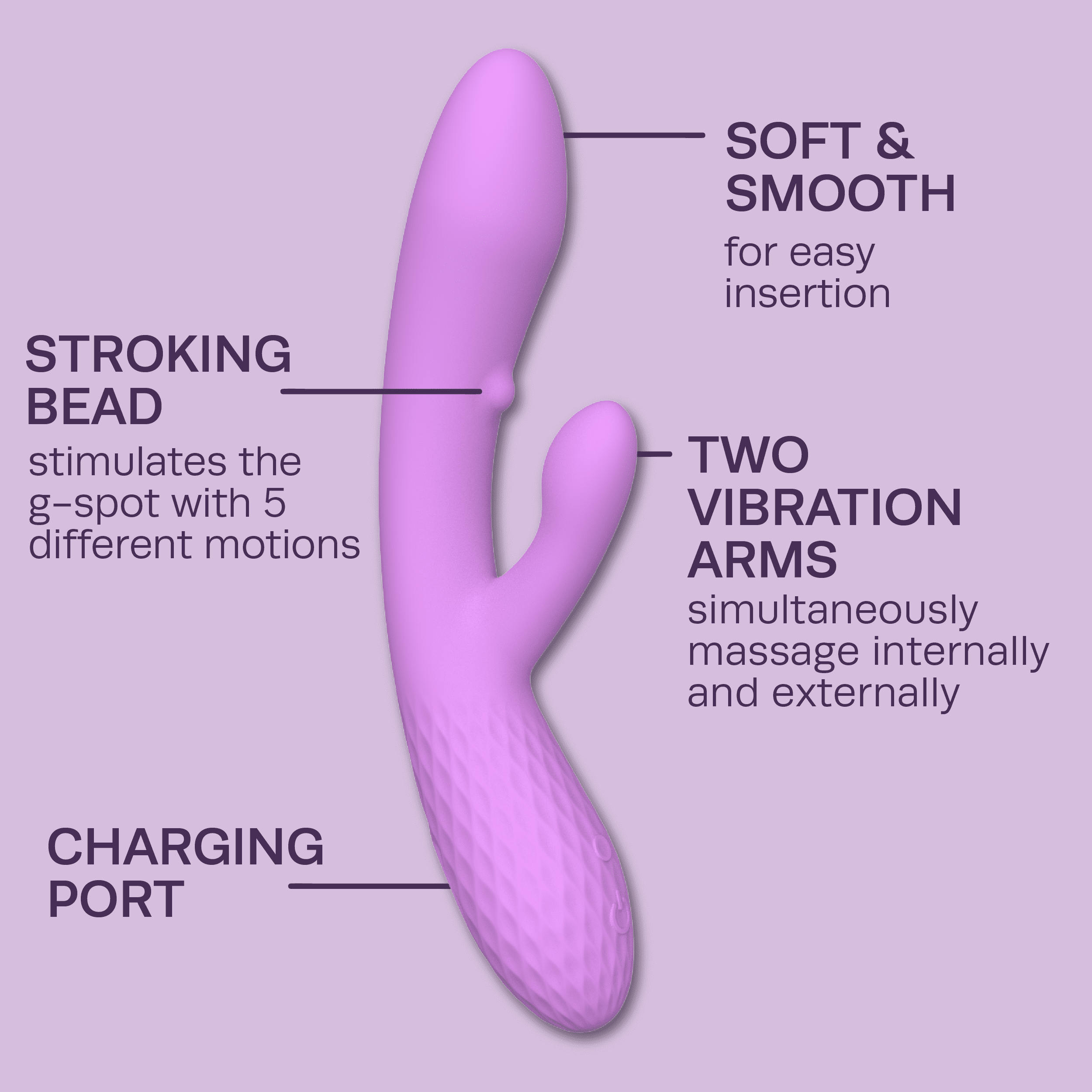 Cosmopolitan X plusOne Main Character Vibrator with Stroking Bead and Magnetic Charging