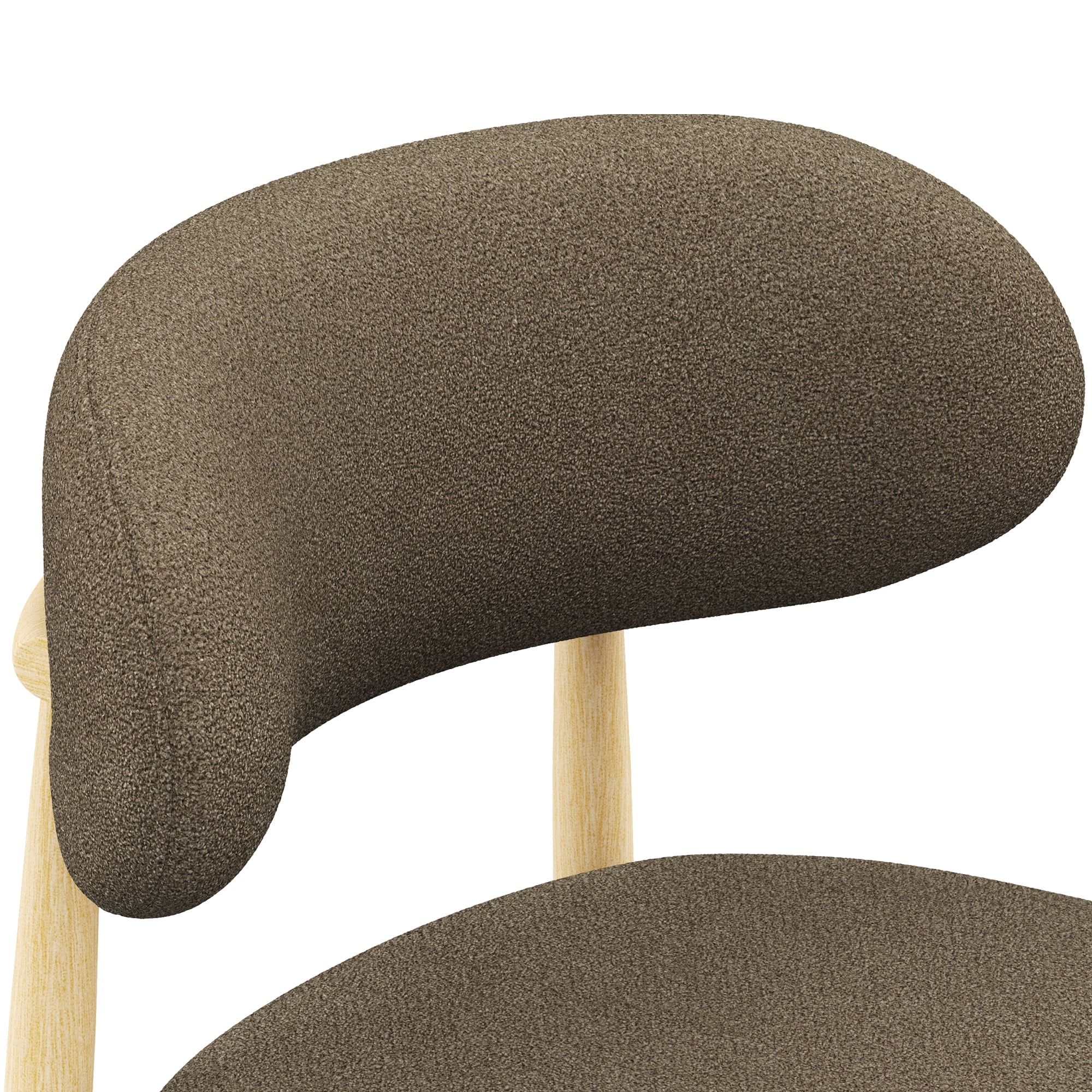 Mintazer Modern Upholstered Dining Chairs Set of 4, Minimalist Padded Kitchen Chairs with Lamb Wool Fabric & Non‑Slip Foot Pads for Dining Room Kitchen Small Apartment, Coffee