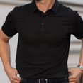 thumbnail image 5 of Men's Polo Shirt, Quick Dry Short Sleeve Golf Shirt, Beer Belly Collared Textured Shirt, Button-Up Collar, Elastic Knit Material, Lightweight and Breathable, Solid Color Casual and Sports Wear, 5 of 8
