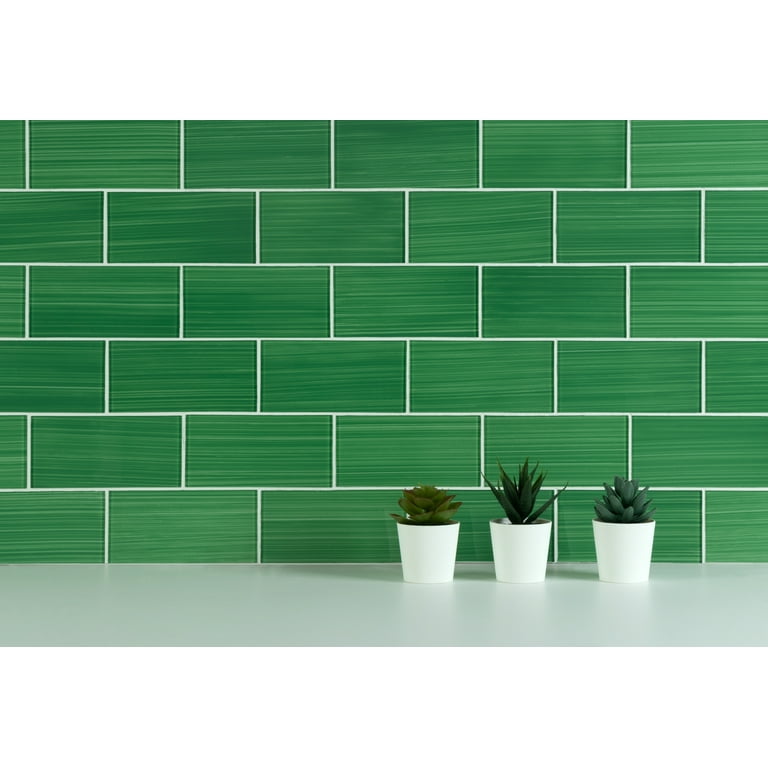 福袋 公式 Painted Hand Stick & Peel - Tiles WS Emerald 6 x in. 3 Green トップス