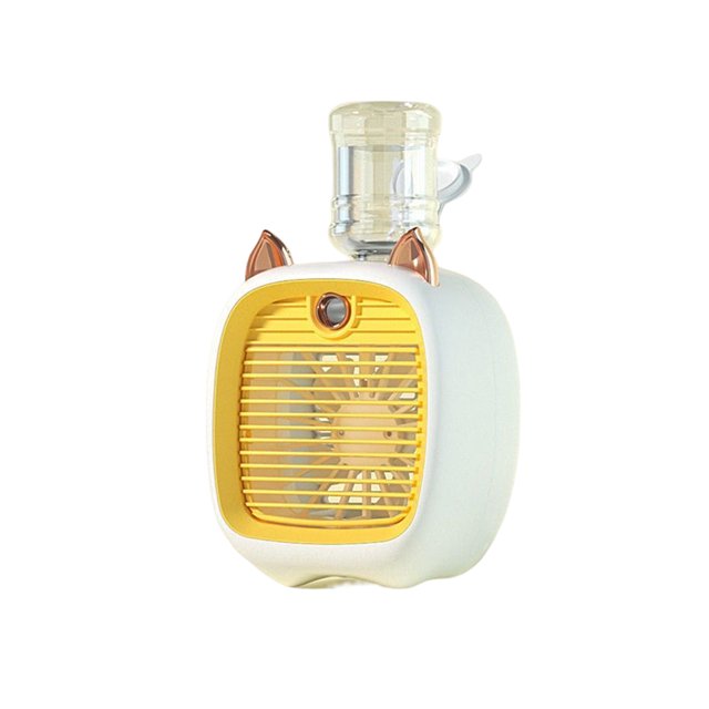 Wosthever Ventilador de rociado Refrigeración Recargable Viento fuerte Acondicionamiento de agua Ventiladores de escritorio Forma única Electrodomésticos amarillo 1