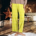 thumbnail image 2 of Bjutir Womens Pajamas Pants Classic Plaid Elastic Waist Side Pockets Trousers Casual Home Pants Yellow, 2 of 5