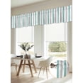 thumbnail image 6 of 2 Panels Turquoise Grey Stripe Valance for Windows, Modern Farmhouse Vertical Striped Light Filtering Kitchen Curtains, Rod Pocket Window Treatment Curtain Valances for Living Room Bedroom, 42"x12", 6 of 9
