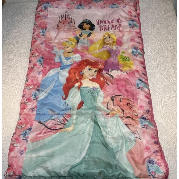 Childrens  Girl's  Princess DARE TO DREAM Sleeping Camping Bag Ariel  Cinderella