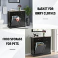 thumbnail image 6 of Tilt Out Trash Can Cabinet Dog Proof with Double Wood Hidden Trash Can Holder, Kitchen Free Standing Recycling Cabinet（Black）, 6 of 9