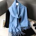 thumbnail image 2 of 62Color Solid Women Winter Scarf Warm Thicken Cashmere Shawl Outdoor Fashion Luxury Tassels Pashmina Lady Wrap Windproof Scarves, 2 of 5
