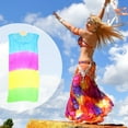 thumbnail image 3 of Long Silk Dancing Fan Exquisite Color Gradient Lengthened Belly Dance Fan, 3 of 5