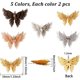 thumbnail image 3 of 1 caja de 10 dijes de mariposa de filigrana de 34 x 26 mm, dijes de mariposa de 3 capas con diamantes de imitación, dijes de mariposa de filigrana hueca de lujo, 3 of 9
