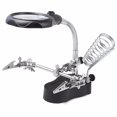 thumbnail image 1 of Tabletop 3.5x 12X Helping Hand Alligator Clip LED Magnifying Lamp Soldering Iron Jewelry Stand Lens Desk Adjustable Light Black, 1 of 7