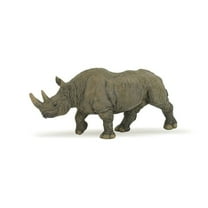 Papo Black Rhinoceros Hand Painted Figurine - Heirloom Quality Collectible No. 50066