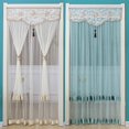 thumbnail image 2 of Punch-Free Mosquito Screen Door Curtain, Breathable Bedroom Partition Curtain, Double Layer Lace Embroidered Door Curtain, 2 of 5