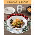 thumbnail image 3 of 13 Inch Round Placemats Set of 4, Christmas Snowman Non Slip Heat Insulation PP Table Mats, Red Black Plaid Xmas Tree Snowflake Washable Place Mats for Kitchen Dining Party Table Decor, 3 of 7
