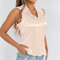 thumbnail image 6 of XuJwPNcy Womens Silk Satin Sleeveless Button down Shirts Collared V Neck Tank Tops Business Casual Blouses for Work Office Summer Tees, 6 of 7