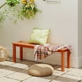 thumbnail image 2 of Patiojoy 2Pcs Outdoor Solid Wood Bench Backless Dining Bench w/ Slatted Seat, 2 of 9