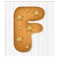 thumbnail image 2 of Ambesonne Christmas Alphabet Shower Curtain, Starry F Cookie, 69"Wx70"L, Ginger Almond and White, 2 of 4