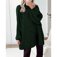 thumbnail image 3 of BTFBM Sweaters for Women Fall Long Sleeve Mock Neck Cable Knit Oversized Sweater Pullover Tops Thick Winter Clothes, 3 of 9
