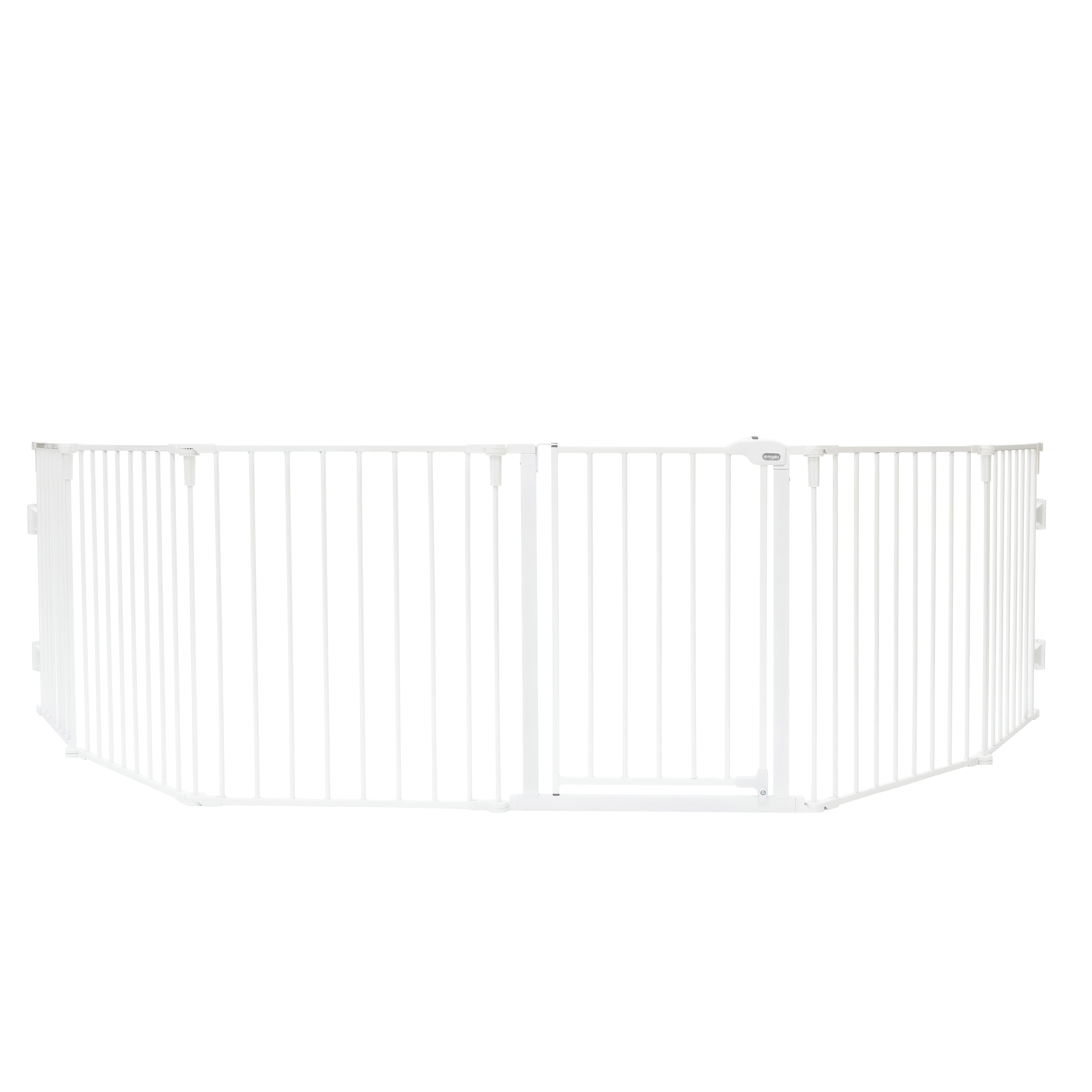 Regalo Super Wide Baby Gate and Play Yard, 56-144 in, White, Ages 6-24 Months