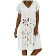 thumbnail image 2 of Awdenio Women's Novelty Dresses , Fashion Women Plus Size Embroidered Short Sleeves V-Neck Casual Short Dress, 2 of 9
