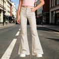 thumbnail image 2 of Curuila Child Girls Flared Pants With Pocket High Waist Plaid Print Pants For Girls Loose Fit Fashion Jogger Trousers Size 5-6 Years, 2 of 6