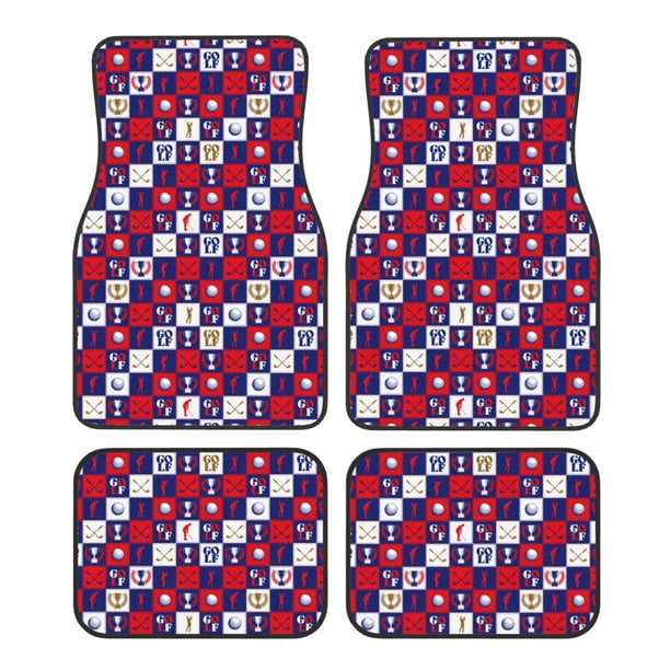 Fotbe golf Juego de 4 Tapetes para Auto con Estampado – Alfombrillas de Goma Reforzada, Diseño Antideslizante, Protección para Todo el Año – Vehículos, Autos, Camionetas y SUVs