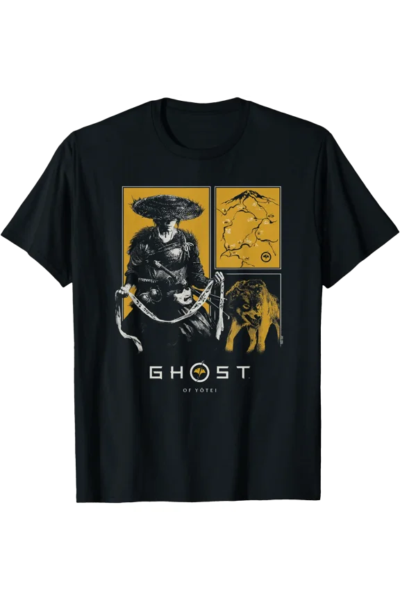 Atsu and Wolf Portrait Panels Video Game T-Shirt, Unisex T-Shirt