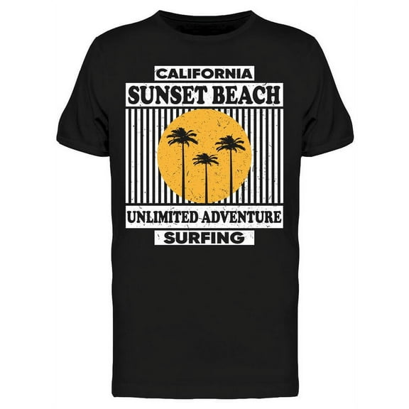 Sunset Beach Design T-Shirt Men -Image by Shutterstock, Male 3X-Large