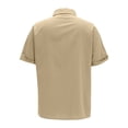 thumbnail image 5 of Outfmvch Button Up Tops for Women Womens Linen Tops V Neck Embroidered Shirt Cotton Linen Short Sleeve Womens 3/4 Sleeve Button Down Shirts V Neck Blouses Khaki L, 5 of 8