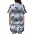 thumbnail image 6 of Susaid Anchors And Steering Wheel Print Women's Pajama Set, Button-Up Sleepwear with Elastic Waist Shorts, Perfect for Lounging, Yoga, Beach, and Casual Wear-X-Large, 6 of 7