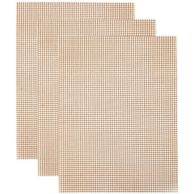 Coofit BBQ Mats Anti-Adhésif - 3PCS Réglable Grillade Tapis Barbecue Liner Feuilles