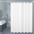 thumbnail image 3 of HBBKVI Solid Color Shower Curtain with Hooks Mildew-Resistant Bathroom Shower Curtain Shower Partition Curtain White Shower Curtain 71" x 71", 3 of 6
