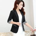 thumbnail image 3 of Nouvelle Veste de Petit Tailleur pour Femmes Printemps Été Automne, Haut à Demi-Manches, Style Coréen, Coupe Ajustée, Tailleur Décontracté, Manches Courtes, 3 of 6