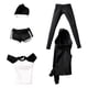 thumbnail image 5 of Ropa para muñecas femeninas en miniatura a escala 1/6, conjuntos deportivos, chándales casuales para Negro, 5 of 7