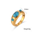 thumbnail image 4 of Ring for Women Fashion Stainless Steel Ring with Natural Opal Stones Three Stone Ring Green Pink Sapphire Turquoise and White Opal Ring, 4 of 4