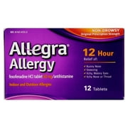 "Allegra Allergy 12Hr Relief Fexofenadine Antihistamine 60 mg 12 ct, 3-Pack"