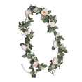 thumbnail image 3 of Guirnalda de flores de eucalipto artificial, enredaderas verdes colgantes para decoración luminosa Rosa claro, 3 of 6