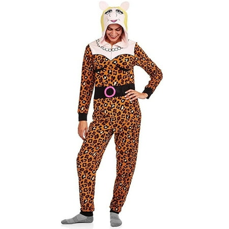 Miss Piggy Women's and Women's Plus Sleepwear Adult Onesie Costume Union Suit Pajama (XS-3X)