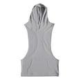 thumbnail image 4 of ZCFZJW Mens Workout Hooded Tank Tops Gym Running Cut off Muscle Tank Tops Bodybuilding Training Sleeveless Hoodies Shirts with Pockets Gray XL, 4 of 5