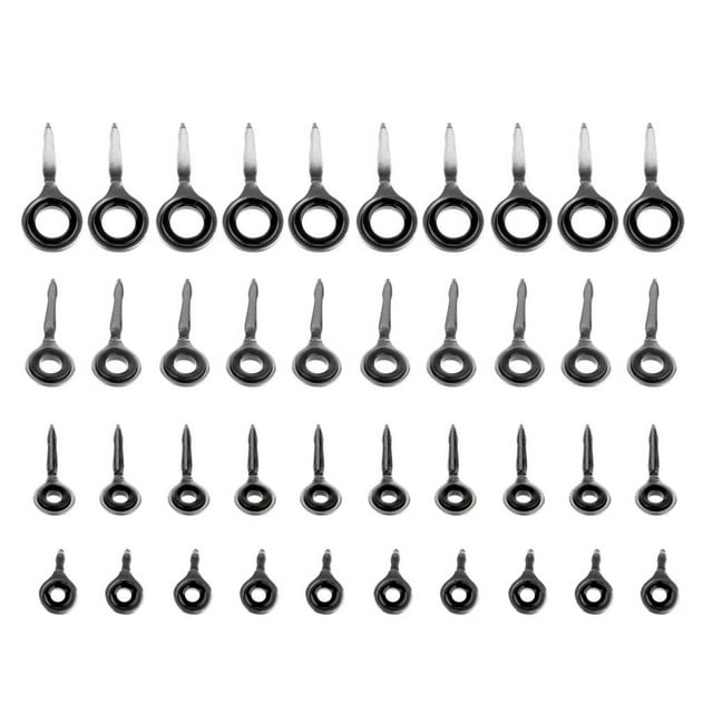 Kit de Reparación de Guías de Caña de de 40 Piezas, Tapas de Punta de Repuesto de Guías de Varilla de de Cerámica de material acero Inoxidable, 3