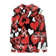 thumbnail image 4 of Renewold Love Heart Zippered Hoodies Jacket for Women Valentine's Day Crewneck Sweatshirt Street-Wear Size XL Trendy Yoga Cricket Clothing with Hood, 4 of 6