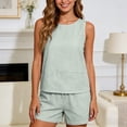 thumbnail image 6 of Bigetiay Women's Crew Neck Tank Top and Shorts Two Piece Set with Pockets, Size XL, 6 of 7