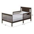 thumbnail image 5 of Oxford Baby Lazio Wood Frame Toddler Bed with Guardrails and Straight-Line Headboard, Espresso Brown, 5 of 5