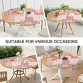 thumbnail image 7 of Pioneer Flower Floral Print Pattern Round Fitted Tablecloth with Elastic Edge,Dining Table Cover Waterproof,Outdoor Round Tablecloth for Camping,Dining,Indoor and Outdoor, 7 of 7