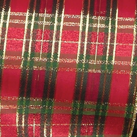 The Ribbon People Red and Green Tartan Christmas Wired Craft Ribbon 6" x 20 Yards