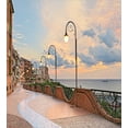 thumbnail image 3 of Italian Duvet Cover Set, Dawn at Ortona Abruzzo Italy Terrace View on the Adriatic Sea Print, Decorative 2 Piece Bedding Set with 1 Pillow Shams, Twin Size, Pale Caramel and White, by Ambesonne, 3 of 3