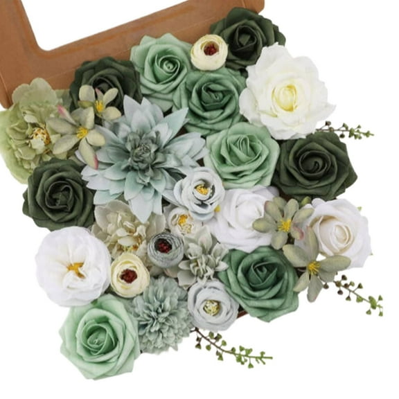 BNNG Artificial Flowers Silk Roses Bulk for DIY Wedding Bouquet Bridal Shower Decorations Fake Floral Arrangements Party Table Centerpieces Home Decor Indoor Blush Peach Box 20pcs