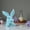 B, variant on Easter Decorations Flocked Bunnies Figurine with Bow tie Flocking Rabbit Tabletop Ornament Great for Tabletop, Decor