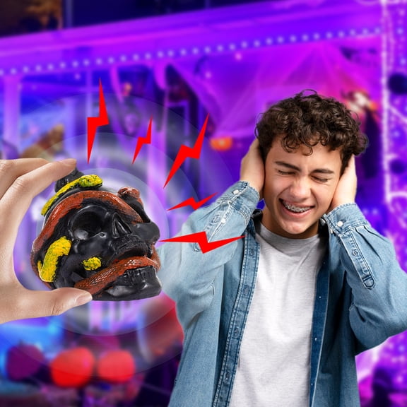 Halloween Aztec Death Whistle  Authentic Skull Shaped Whistle, Screaming Horror Sound Prop, Spooky Haunted Party Decoration Collectible for Festival Decor(RD)