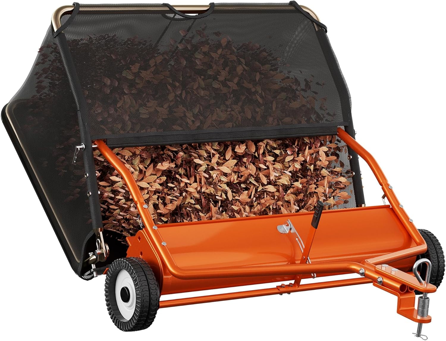 48" Tow Behind Lawn Sweeper Leaf Collector Sweeper for Lawn 25.16 Cu FT Capacity