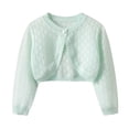 thumbnail image 4 of DJDLJWCJ Toddler Girls Cardigan Sweater Long Sleeve Knit School Uniform Sweater Loose Fit Button Down Cardigan Outerwear Green Size 6, 4 of 10